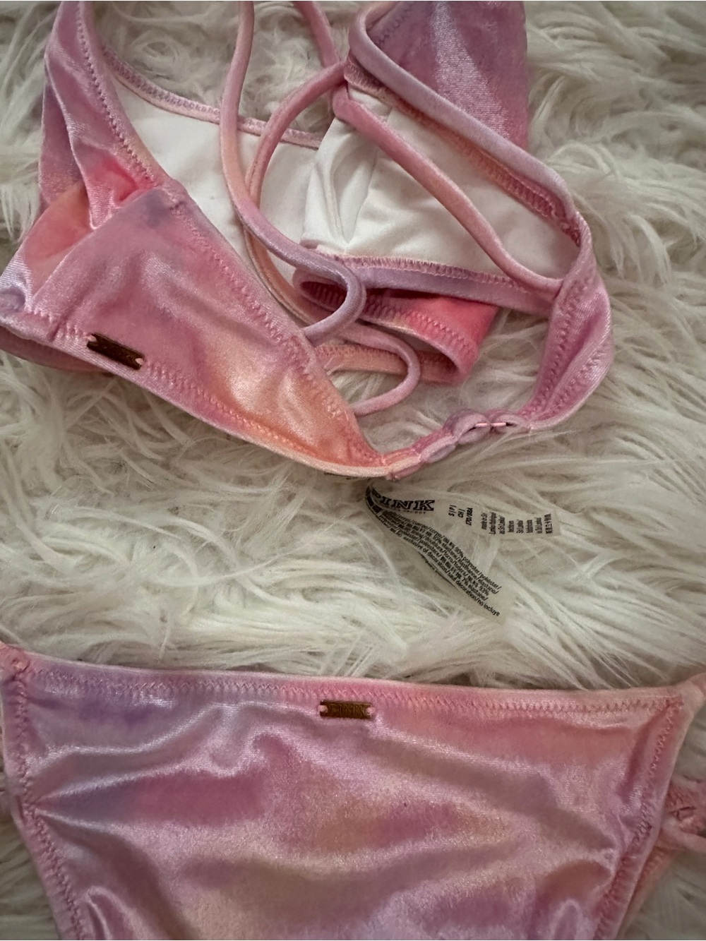 PINK Victoria's Secret Velvet Pink Bikini - Picture 4 of 6